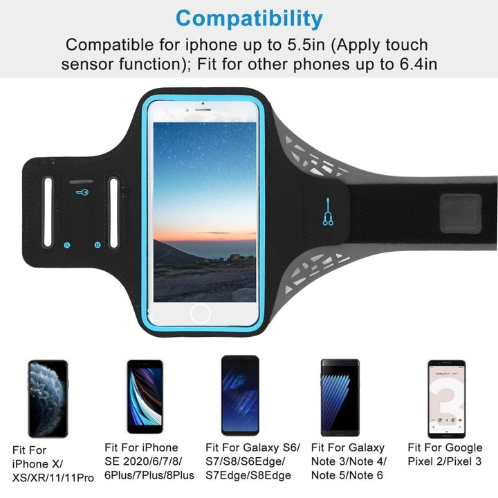 Phone Armband Case Sweat-resistant Armband Phone Holder 6.4in Max Phone Holder Adjustable Image 10