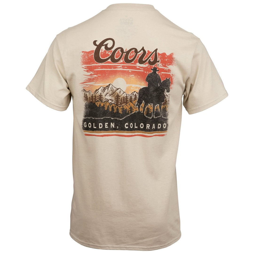 Coors Sunset in Golden Colorado Front and Back Print T-Shirt Image 3