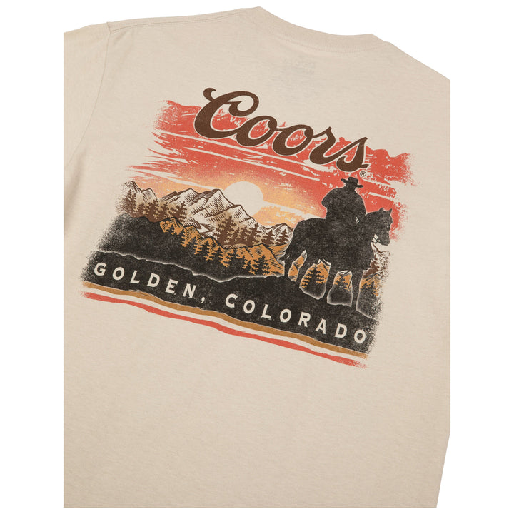 Coors Sunset in Golden Colorado Front and Back Print T-Shirt Image 4