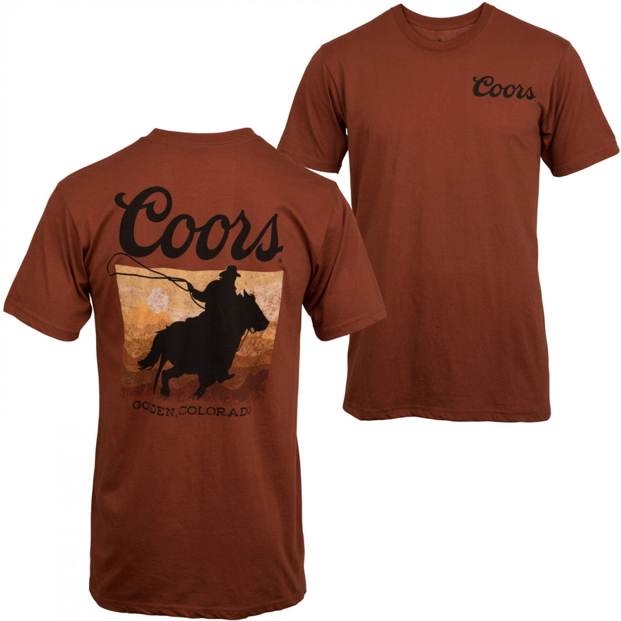 Coors Sunset Rider Front and Back Print T-Shirt Image 1