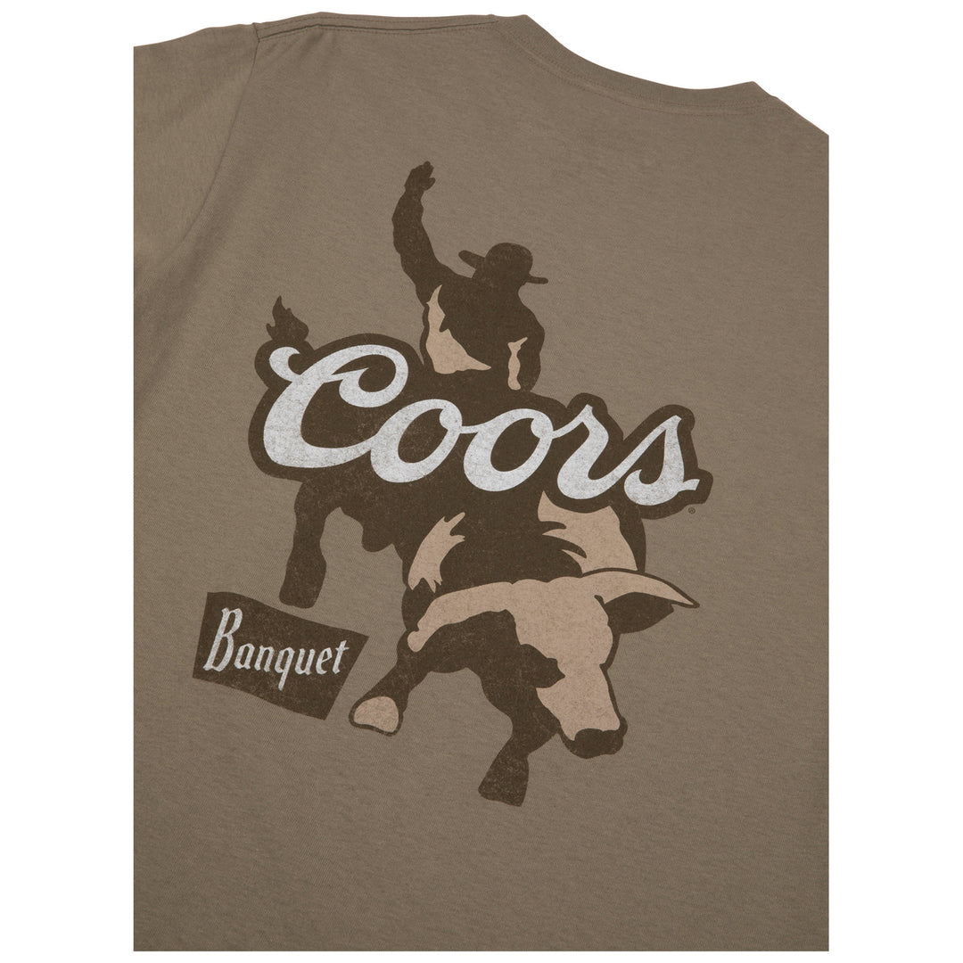 Coors Banquet Rodeo Bull Rider Front and Back Print T-Shirt Image 3