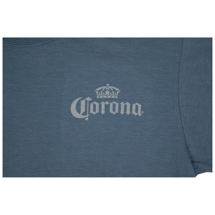 Corona Extra La Vida Mas Fina Palm Trees Front and Back Print T-Shirt Image 4