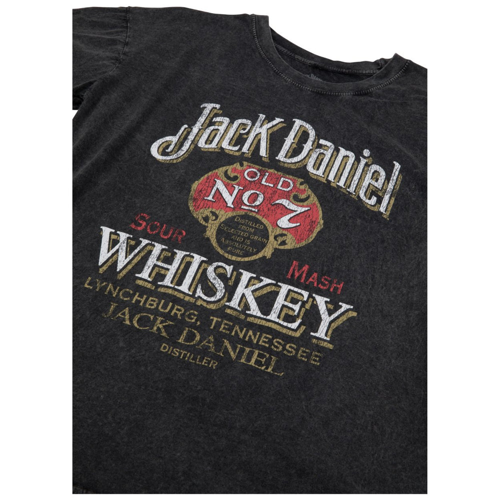 Jack Daniels Sour Mash Vintage Poster Mens Black T-Shirt Image 2