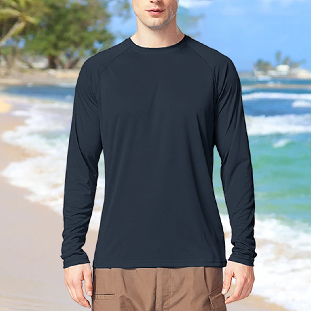 3-Pack Mens Dri-Fit Moisture-Wicking Long Sleeve T-Shirt Quick-Dry UV-Protection Solid TeeUPF-50+ Breathable Lightweight Image 3