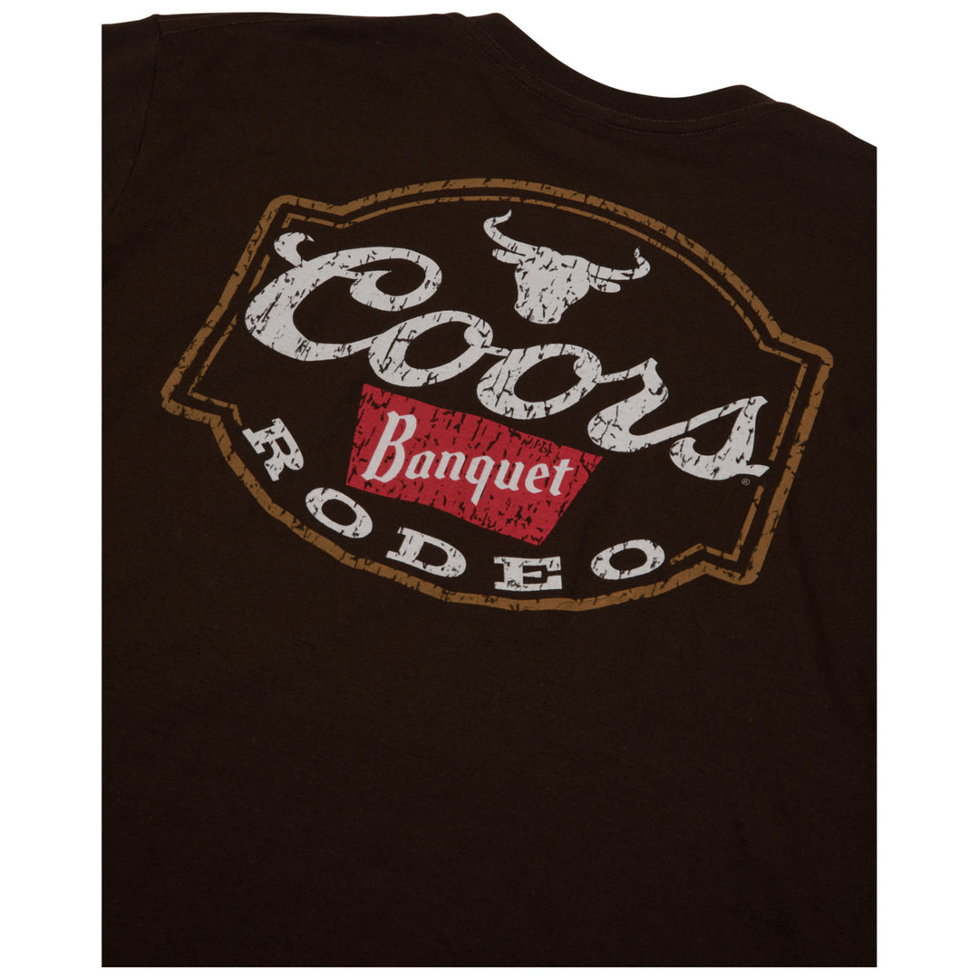 Coors Banquet Rodeo Logo Brown Colorway Front and Back Print T-Shirt Image 4