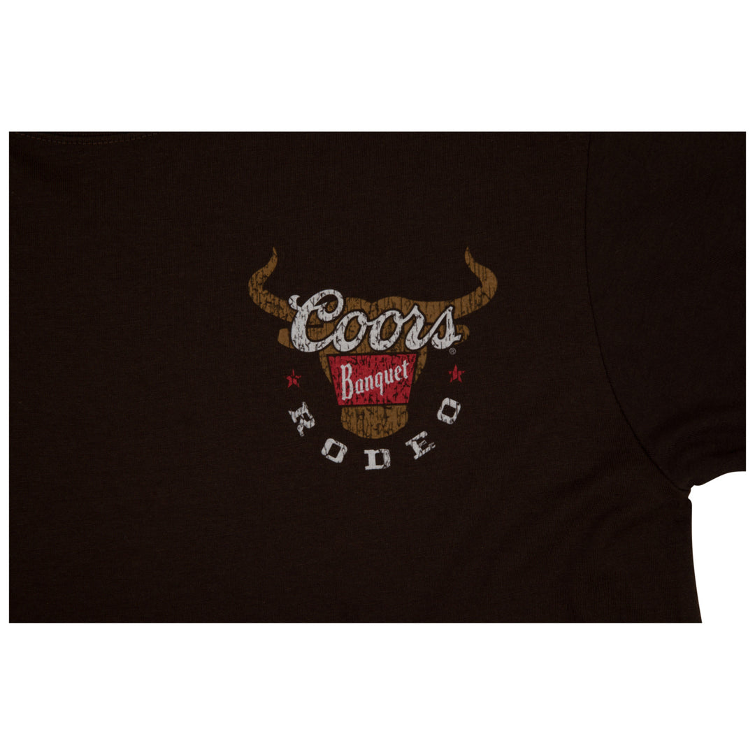 Coors Banquet Rodeo Logo Brown Colorway Front and Back Print T-Shirt Image 4