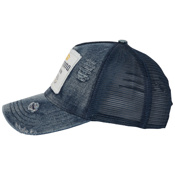 Corona Extra Label Patch Distressed Dark Denim Adjustable Hat Image 3