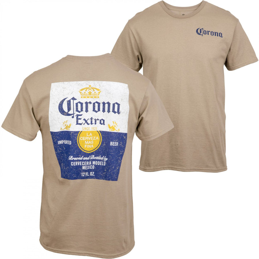 Corona Extra Label Sandy Colorway Front and Back Print T-Shirt Image 1