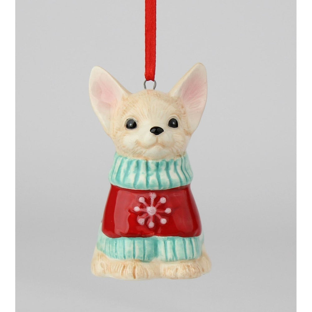 Ceramic Chihuahua Christmas Ornament 1.75x2x3 Unique Gift for Dog Lovers Image 2