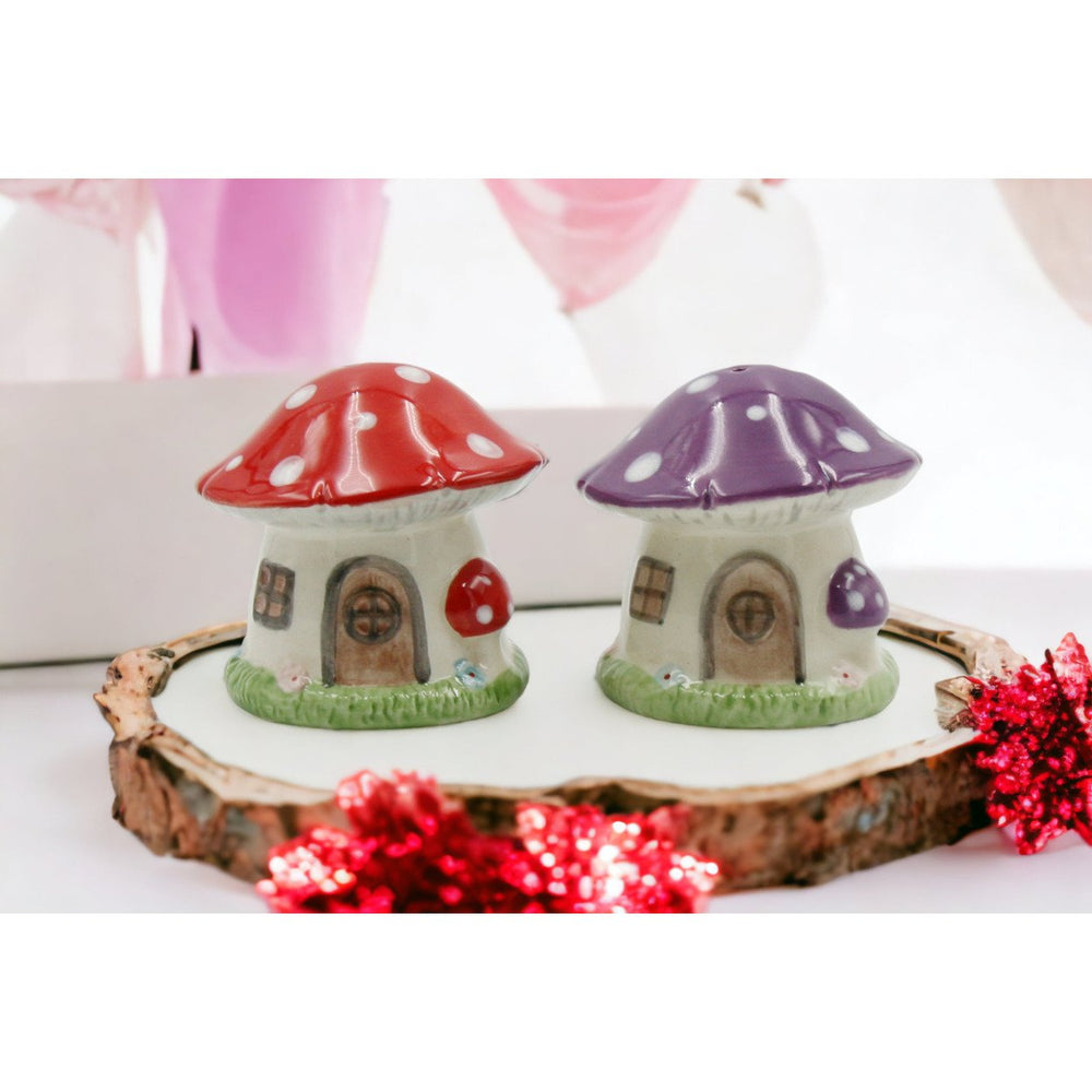 Magic Mushroom Ceramic Salt and Pepper Shakers Cottagecore Gift Image 2