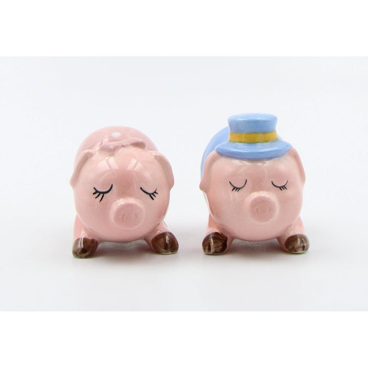 Ceramic Kissing Pigs Salt and Pepper Shakers Image 3