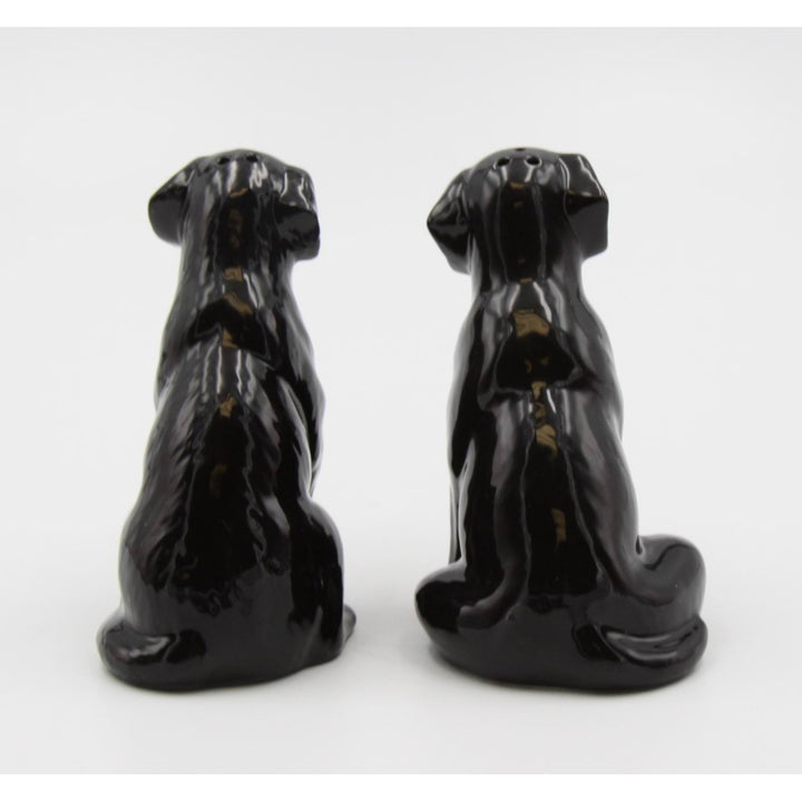 Ceramic Black Labrador Salt and Pepper Shakers 2.5 x 3 x 3.75 Image 3