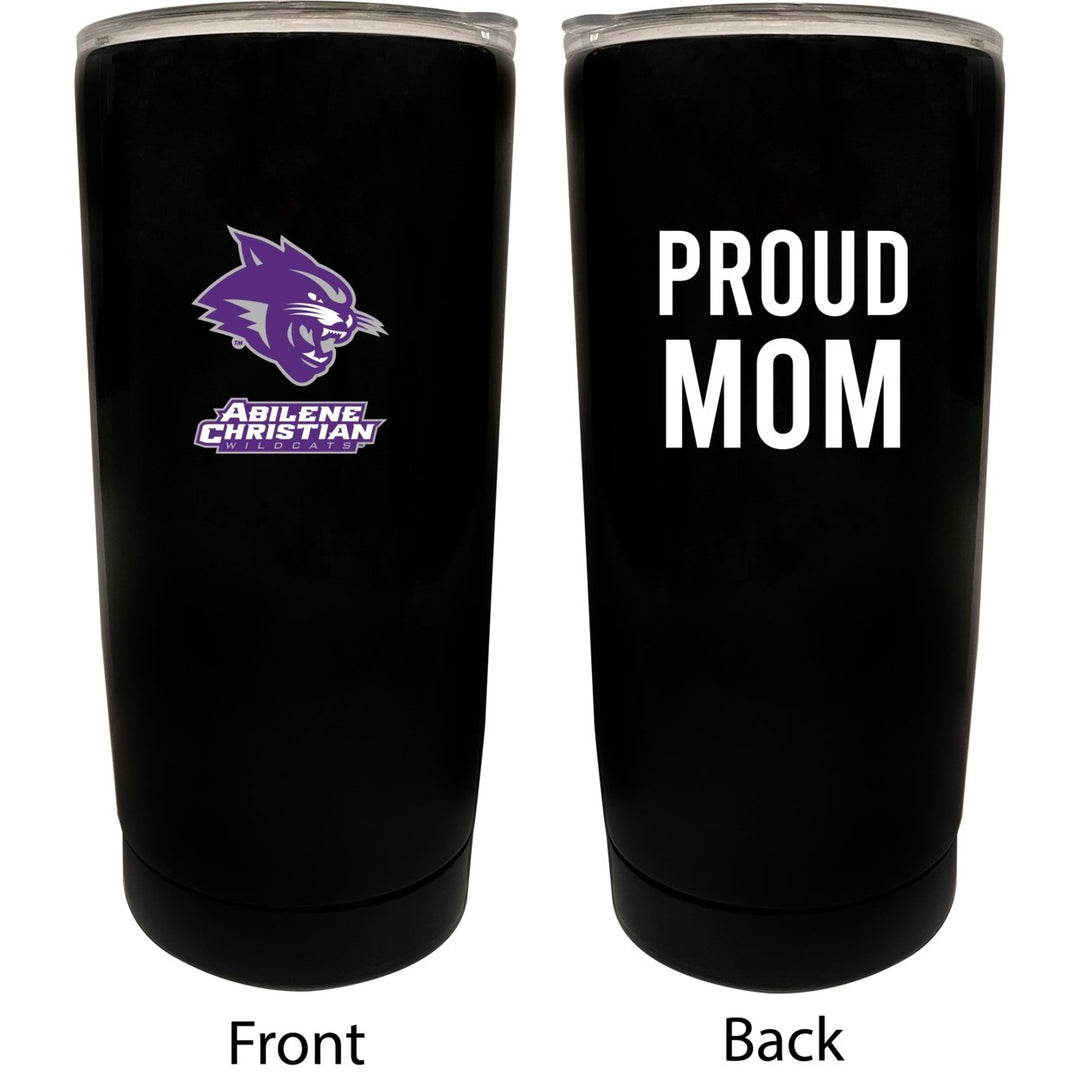 Abilene Christian University NCAA Insulated Tumbler - 16oz Stainless Steel Travel Mug Proud Mom Design Black Image 1