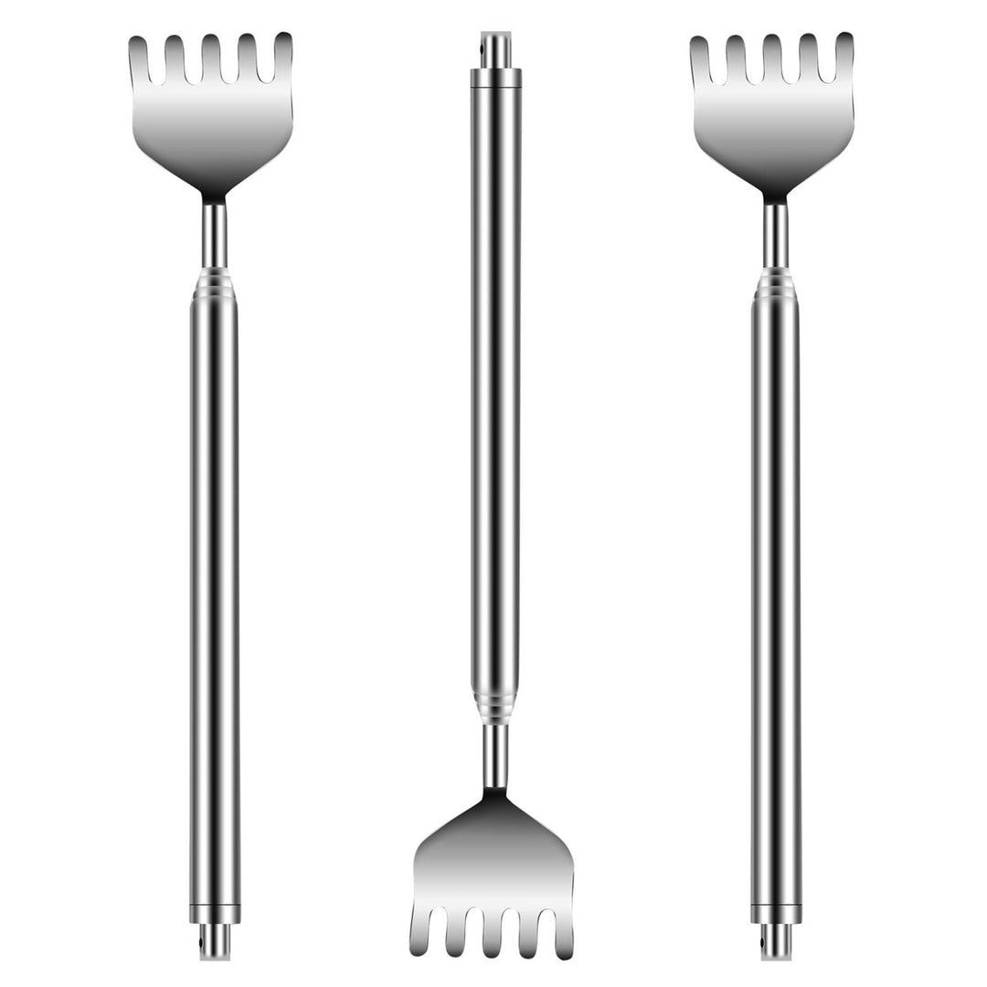 3Pcs 20in Telescopic Back Scratcher Stainless Steel Extendable Bear Eagle Claw Massager Image 1