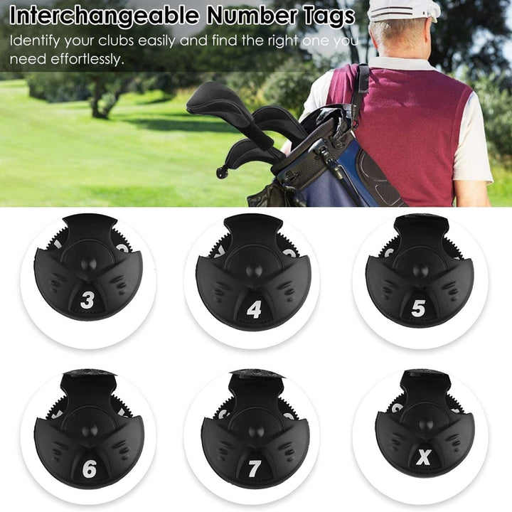 3Pcs Long Neck Mesh Golf Club Head Covers Set Long Knit Protection Cover Image 3