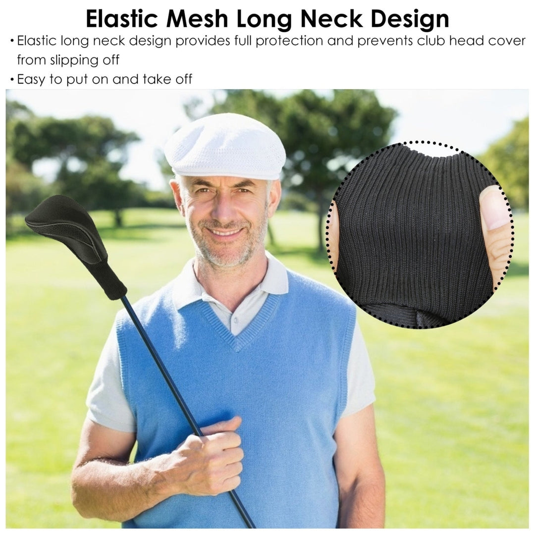 3Pcs Long Neck Mesh Golf Club Head Covers Set Long Knit Protection Cover Image 6