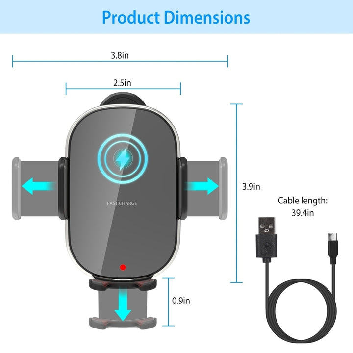 Car Wireless Phone Charger Car Air Vent Phone Mount Holder Bracket Fast Charge 15W 10W 7.5W Automatic Clamping Image 8