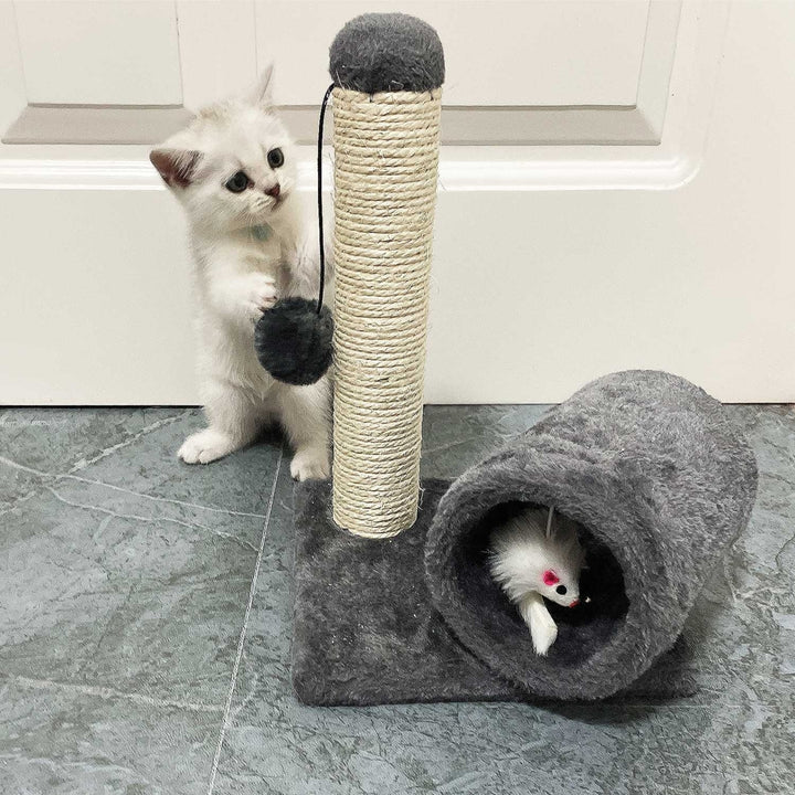 Cat Scratching Post Cat Kitten Sisal Scratch Post Toy with Tunnel Image 7