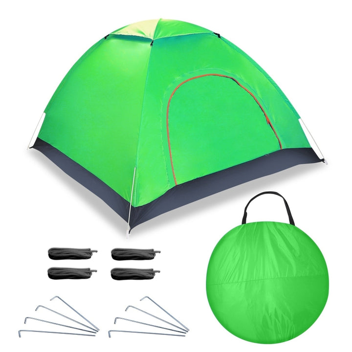 4 Persons Camping Waterproof Tent Pop Up Tent Instant Setup Tent with 2 Mosquito Net Doors Carrying Bag Folding 4 Image 10