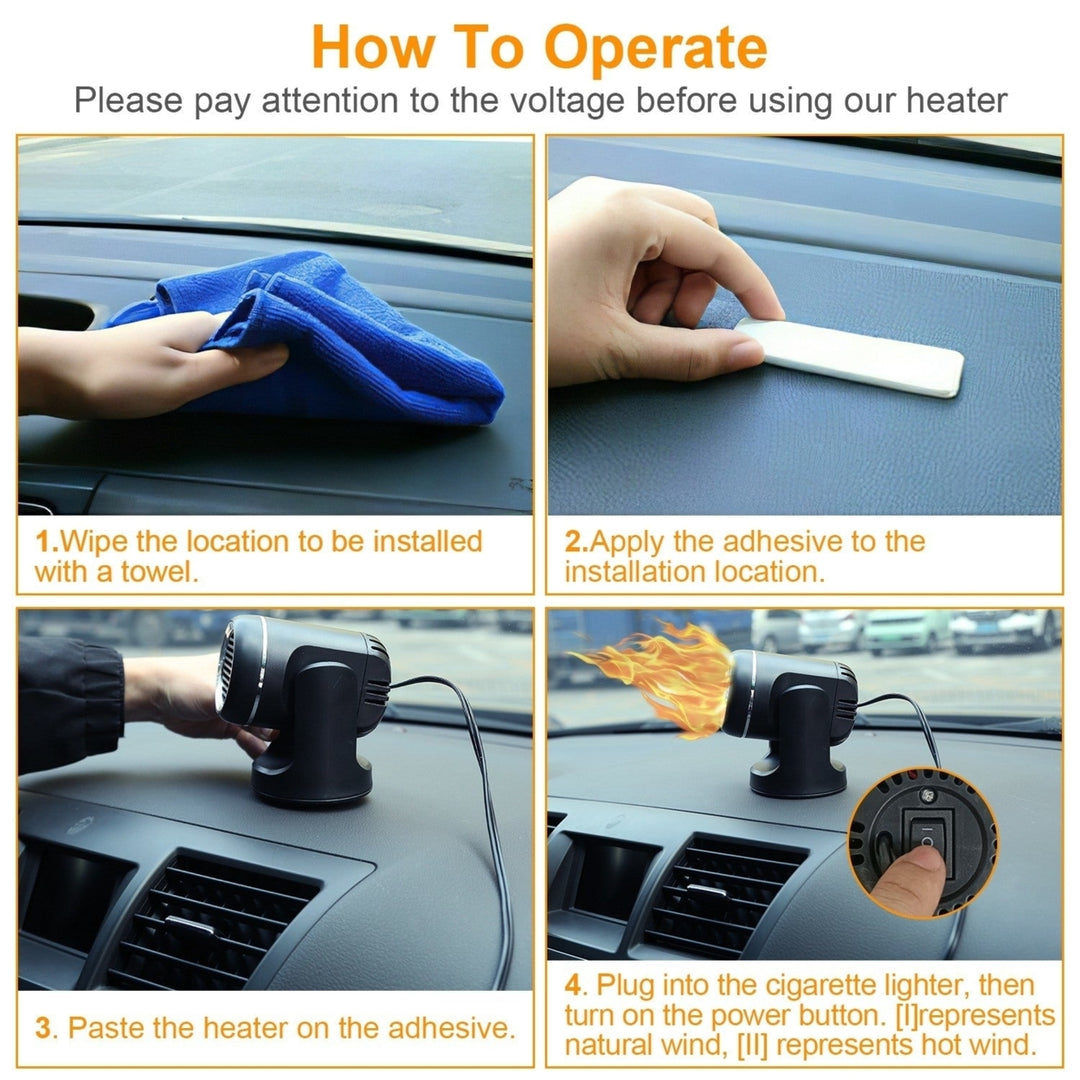 Portable Car Heater 2 In 1 Heating Cooling Fan Rotatable Demister Defroster with 4.92ft Cord Image 6