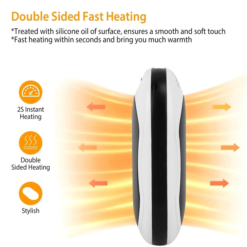 Portable Hand Warmer 10000mAh Power Bank Rechargeable Pocket Warmer Double Sided Heating 3 Temperature Adjustment Image 2