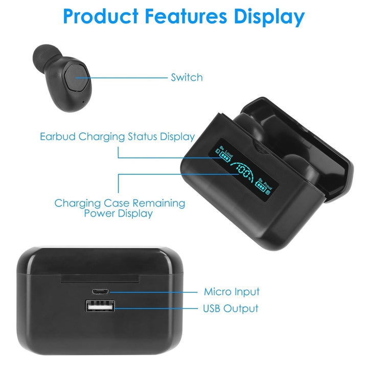 5.1 TWS Wireless Earbuds Headphone in-Ear Earphone Headset with Charging Case Image 6