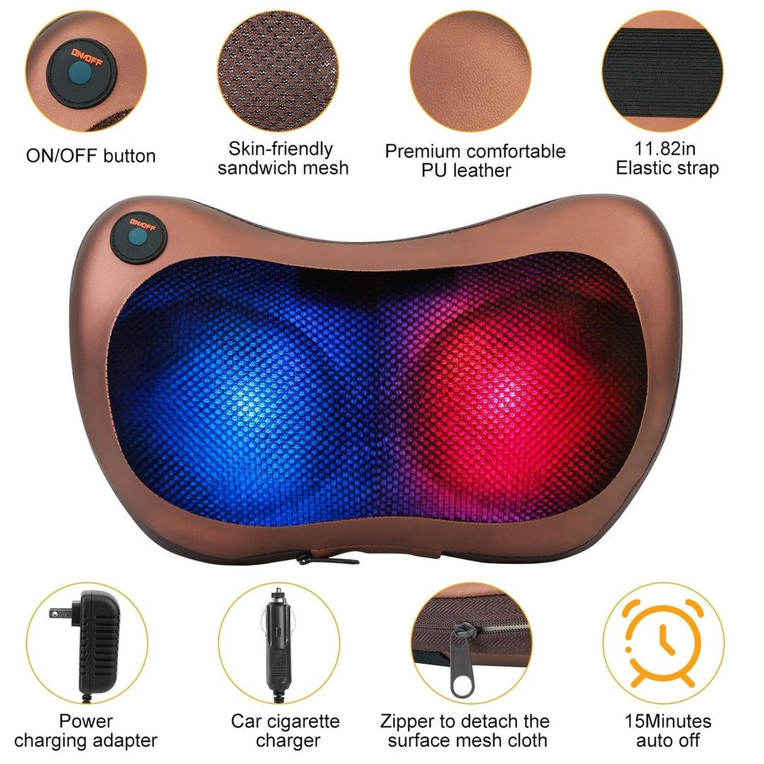 Back Neck Massage Pillow Thermotherapy Kneading Manipulation Massager Car Massage Pillow Image 3