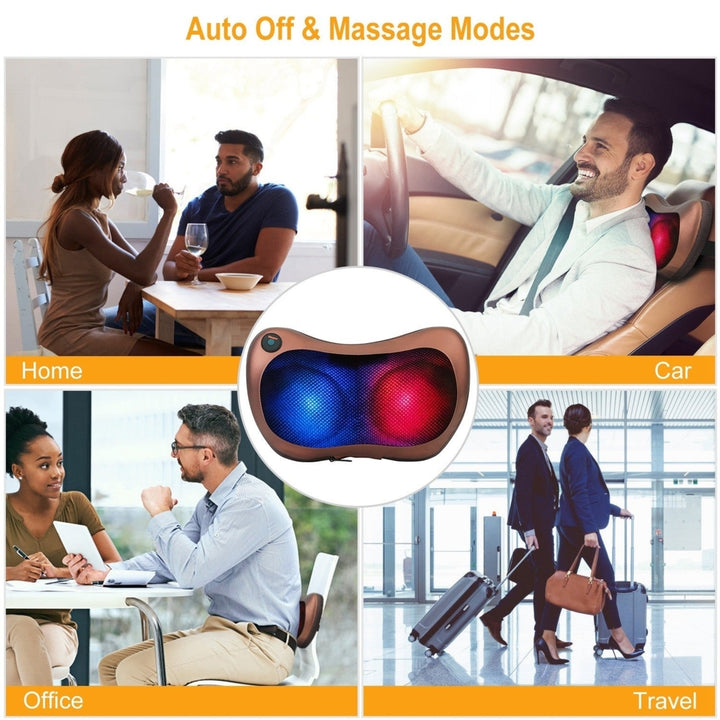 Back Neck Massage Pillow Thermotherapy Kneading Manipulation Massager Car Massage Pillow Image 9