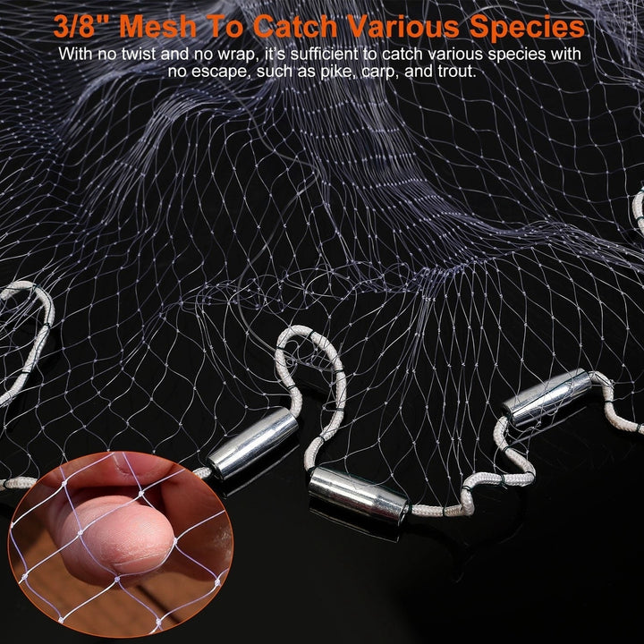 Fishing Cast Net Bait Trap Easy Throw Heavy Duty Hand Cast Net with Chain Sinker Bottom Spread Image 4