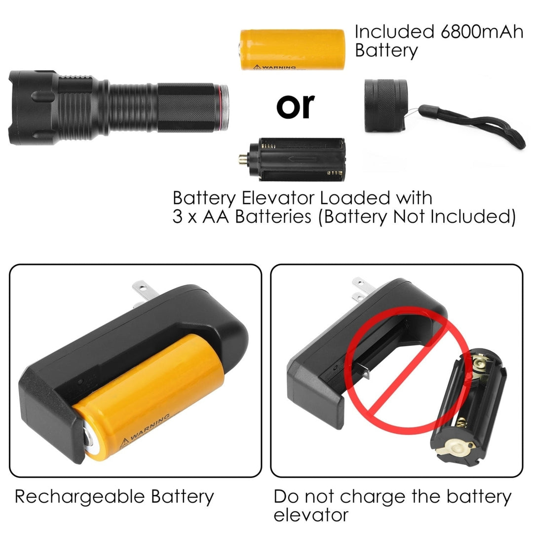 LED Rechargeable Flashlight Zoomable Aluminum Alloy Flashlight Torch Image 4