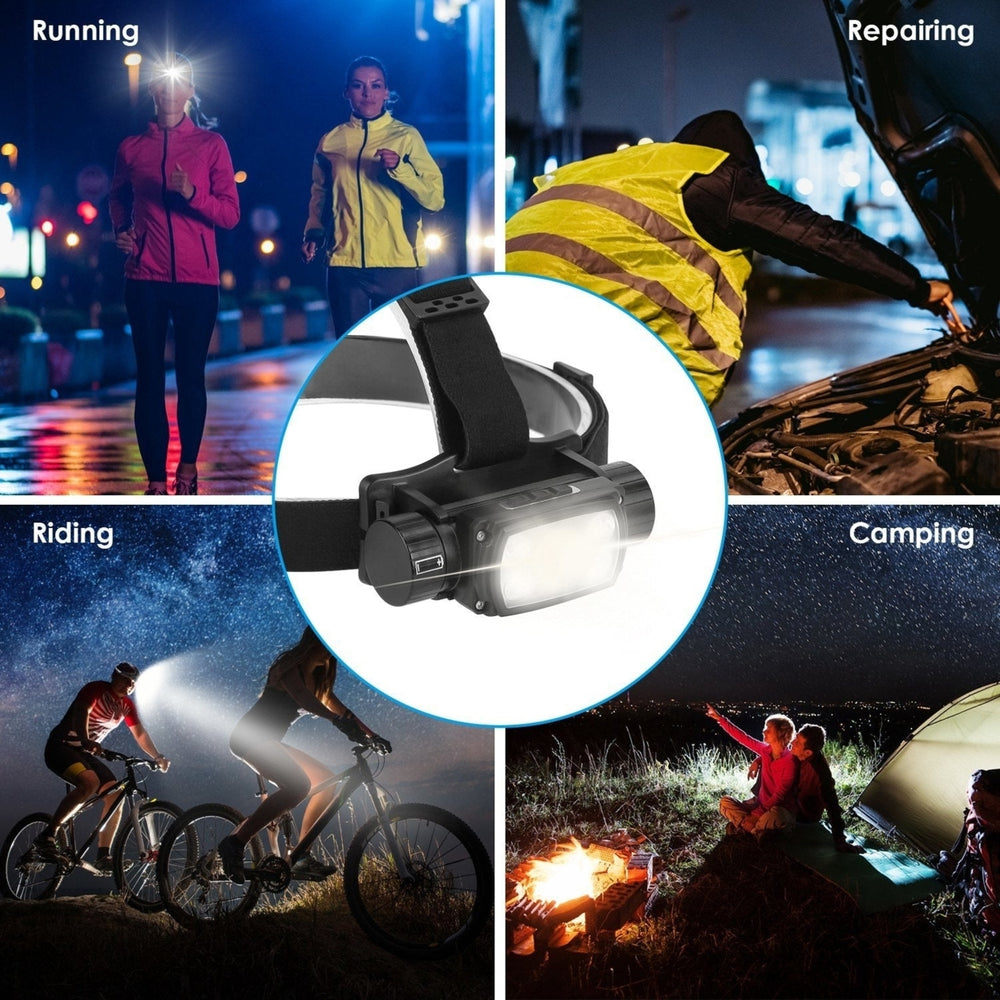 Rechargeable Motion Sensor Headlamp 9 Light Modes Hand Wave Headlight Phone Charging Torch Flashlight for Fishing Image 2