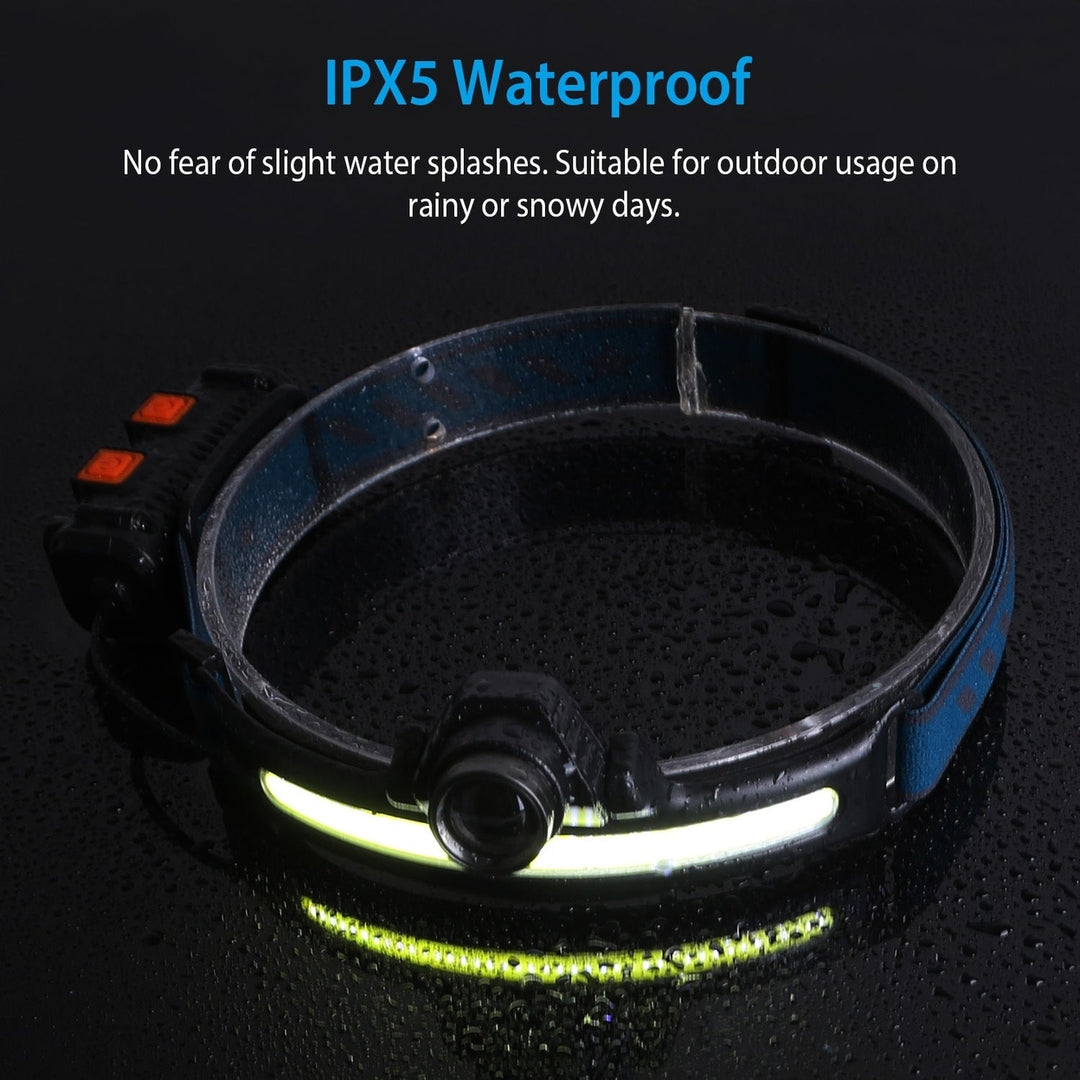 Rechargeable Motion Sensor Head Lamp 6 Light Modes COB XPG Head Light Torch Flashlight 270 Beam IPX5 Waterproof Image 4