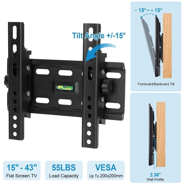 TV Wall Mount TV Wall Holder Bracket Support 15 To 43 inch Flat TV Max Hole Distance 200 Plus 200mm Hold Up To 55lbs Image 2