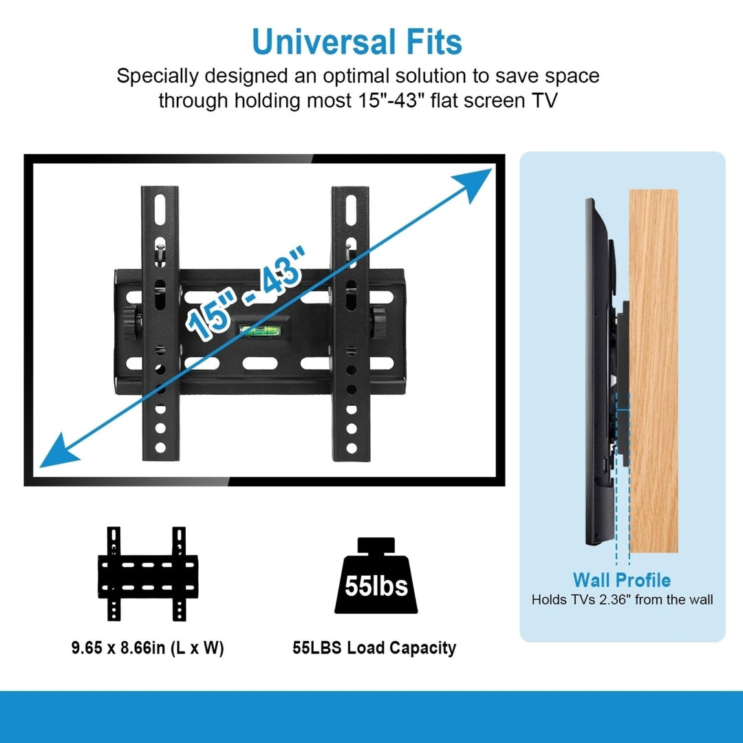 TV Wall Mount TV Wall Holder Bracket Support 15 To 43 inch Flat TV Max Hole Distance 200 Plus 200mm Hold Up To 55lbs Image 4