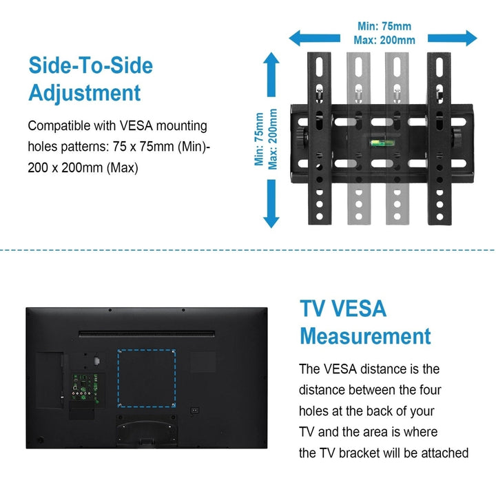 TV Wall Mount TV Wall Holder Bracket Support 15 To 43 inch Flat TV Max Hole Distance 200 Plus 200mm Hold Up To 55lbs Image 6