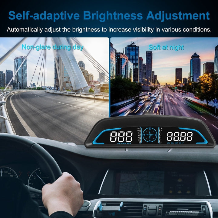 Universal Car HUD GPS Head up Display Speedometer Odometer with Acceleration Time Compass Altitude Driving Distance Over Image 6