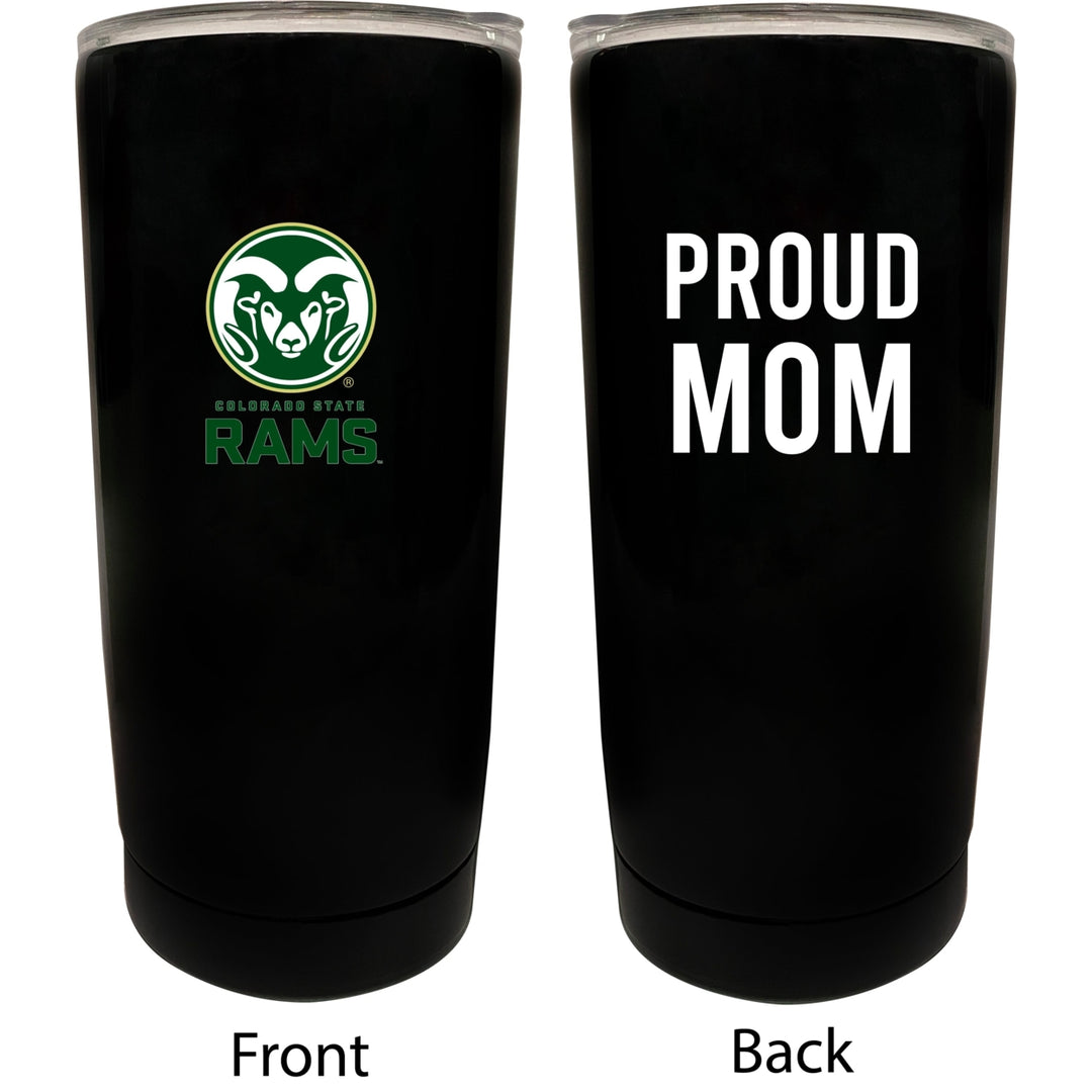 Colorado State Rams NCAA Insulated Tumbler - 16oz Stainless Steel Travel Mug Proud Mom Design Black Image 1