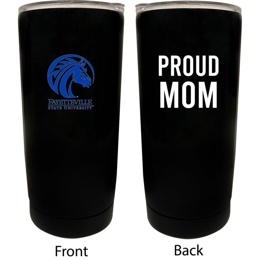 Fayetteville State University NCAA Insulated Tumbler - 16oz Stainless Steel Travel Mug Proud Mom Design Black Image 1
