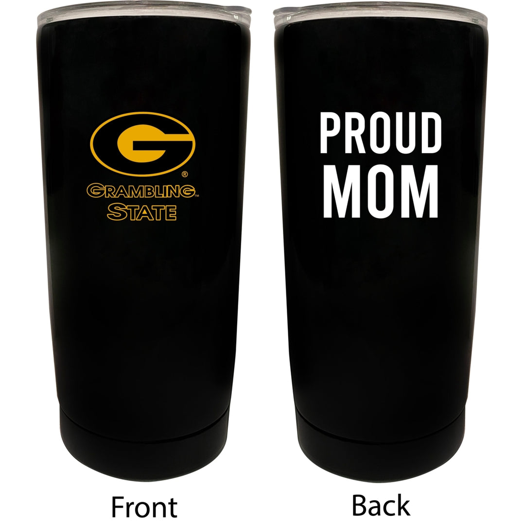 Grambling State Tigers NCAA Insulated Tumbler - 16oz Stainless Steel Travel Mug Proud Mom Design Black Image 1