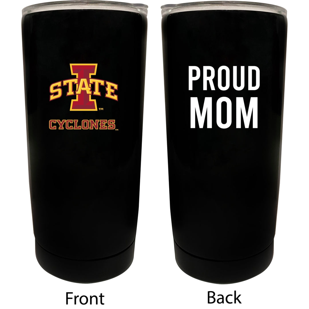 Iowa State Cyclones NCAA Insulated Tumbler - 16oz Stainless Steel Travel Mug Proud Mom Design Black Image 1