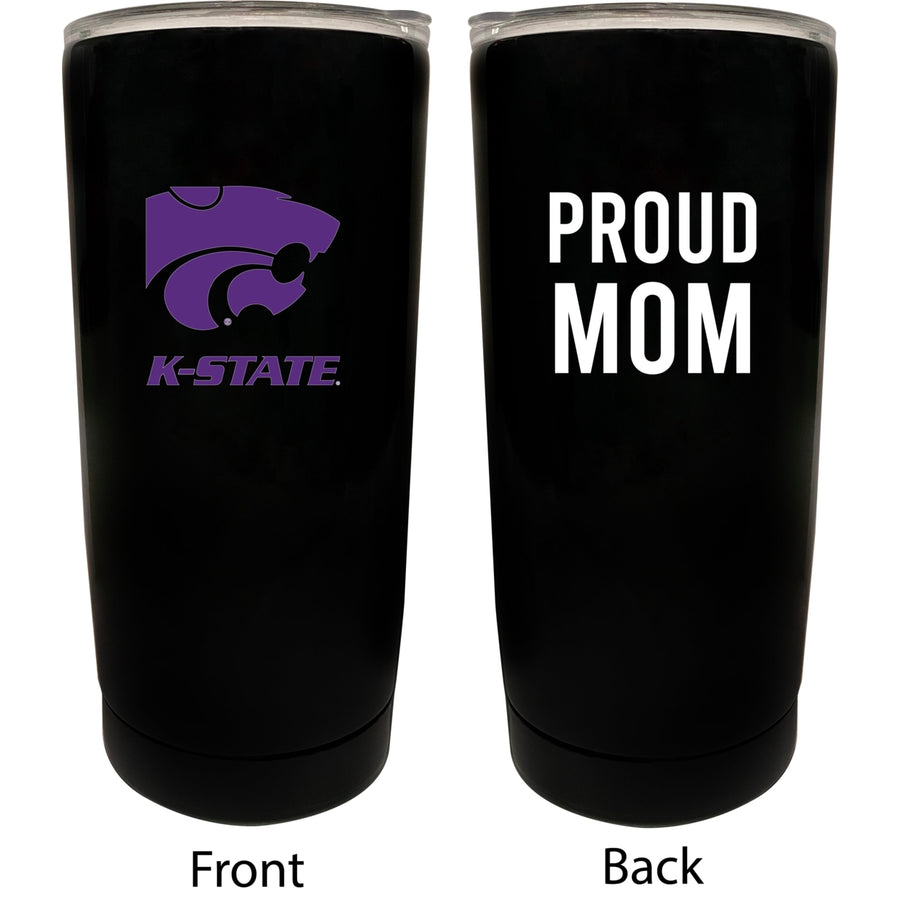 Kansas State Wildcats NCAA Insulated Tumbler - 16oz Stainless Steel Travel Mug Proud Mom Design Black Image 1