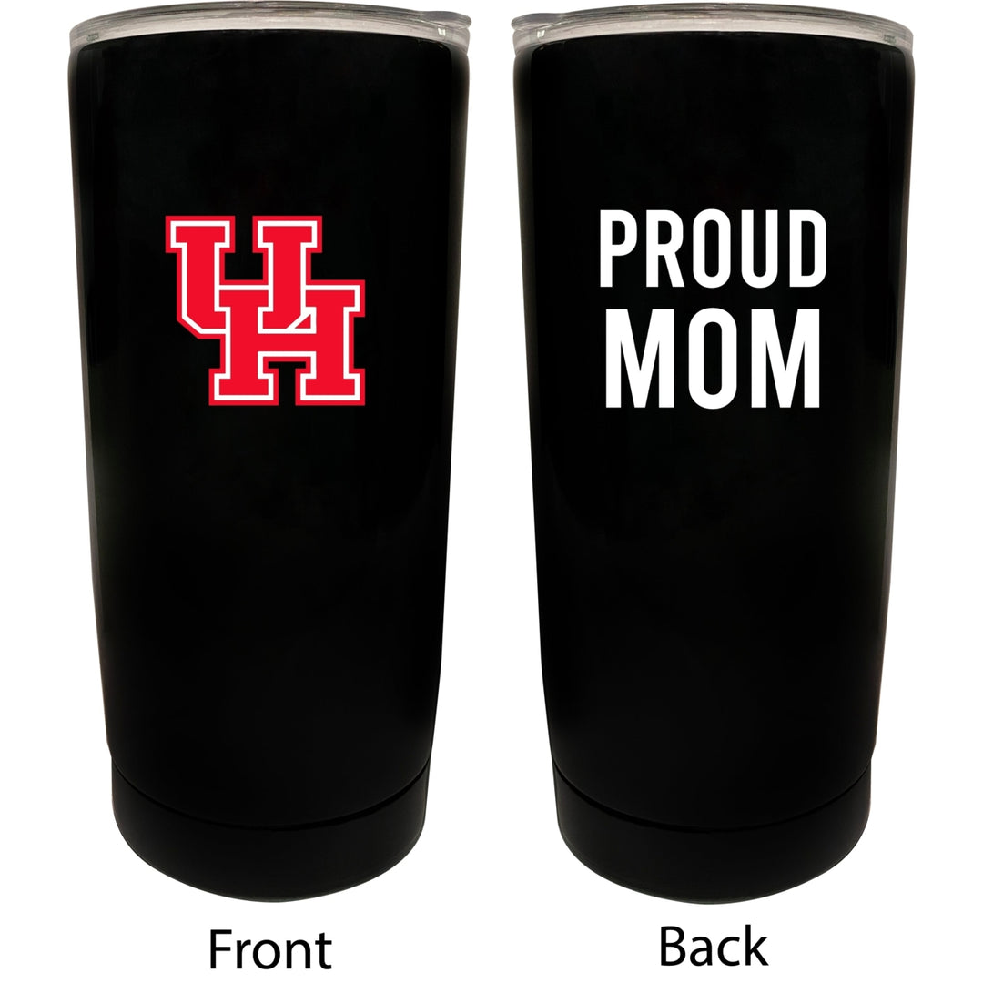 University of Houston NCAA Insulated Tumbler - 16oz Stainless Steel Travel Mug Proud Mom Design Black Image 1