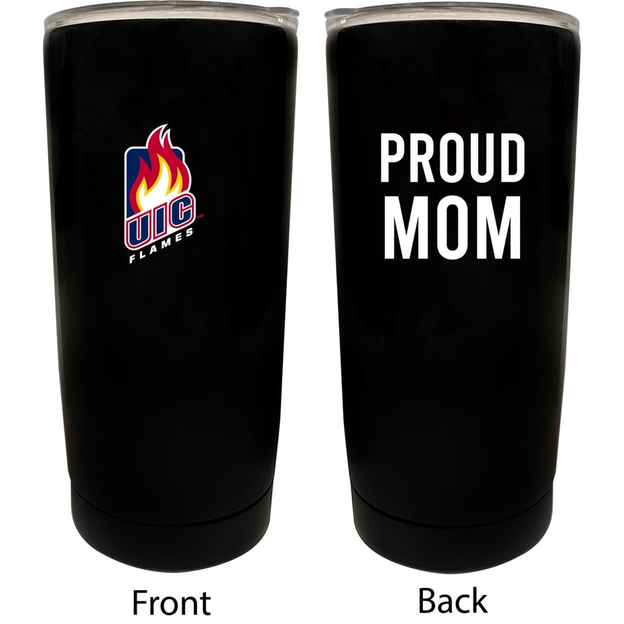 University of Illinois at Chicago NCAA Insulated Tumbler - 16oz Stainless Steel Travel Mug Proud Mom Design Black Image 1