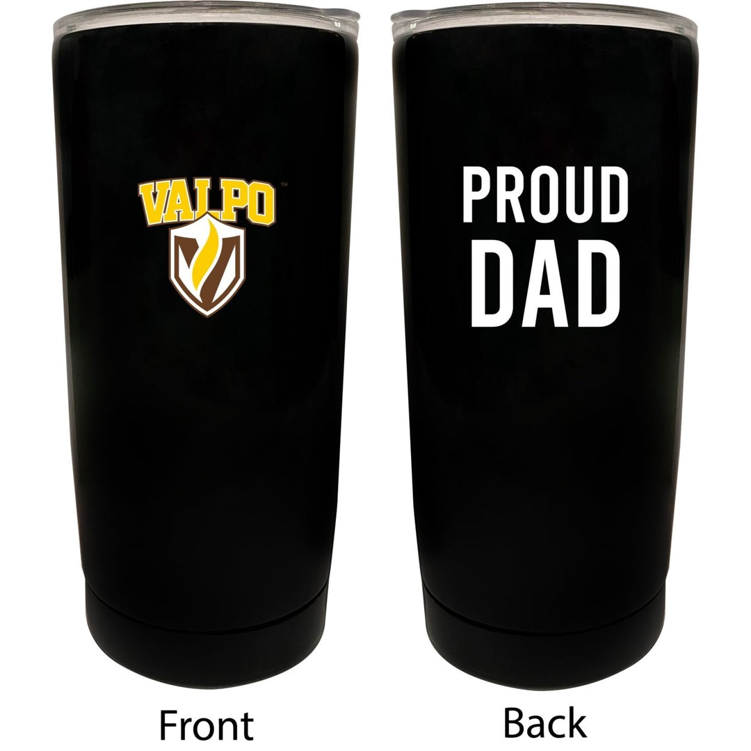 Valparaiso University NCAA Insulated Tumbler - 16oz Stainless Steel Travel Mug Proud Dad Design Black Image 1