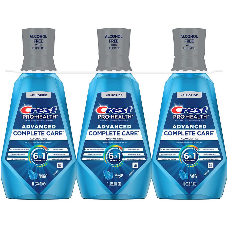 Crest Pro-Health Mouthwash with Fluoride Advanced Complete Care 1L (Pack of 3) Image 1