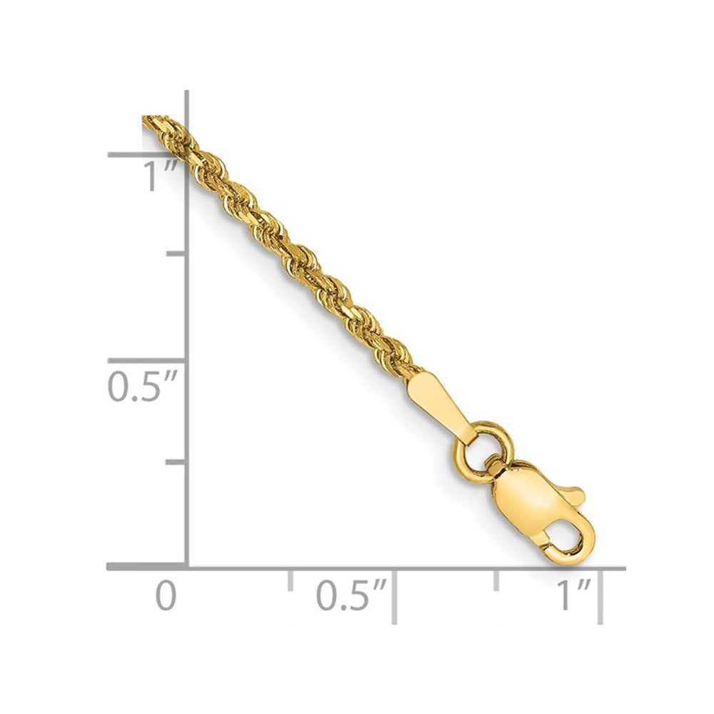 Diamond Cut Rope Chain Bracelet in 14K Yellow Gold 7 Inches (2.00 mm) Image 3