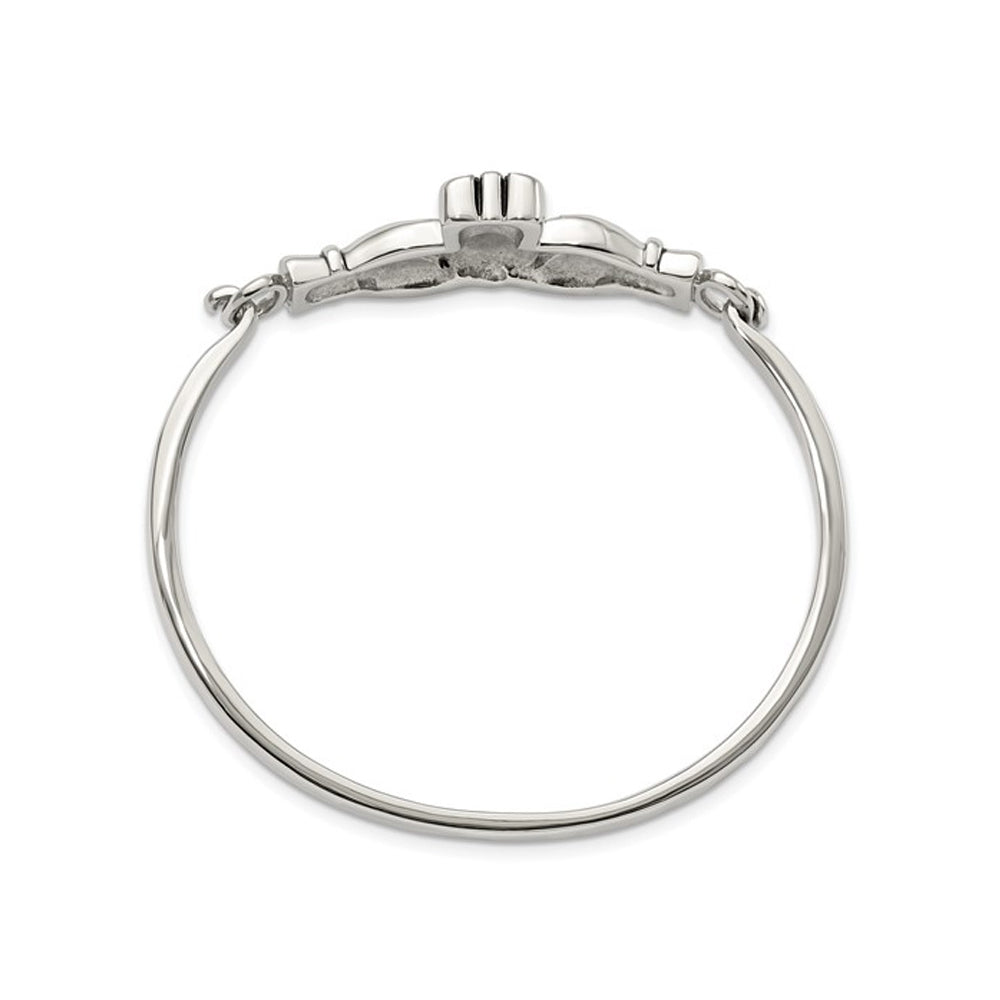 Stainless Steel Claddagh Bangle Bracelet Image 4