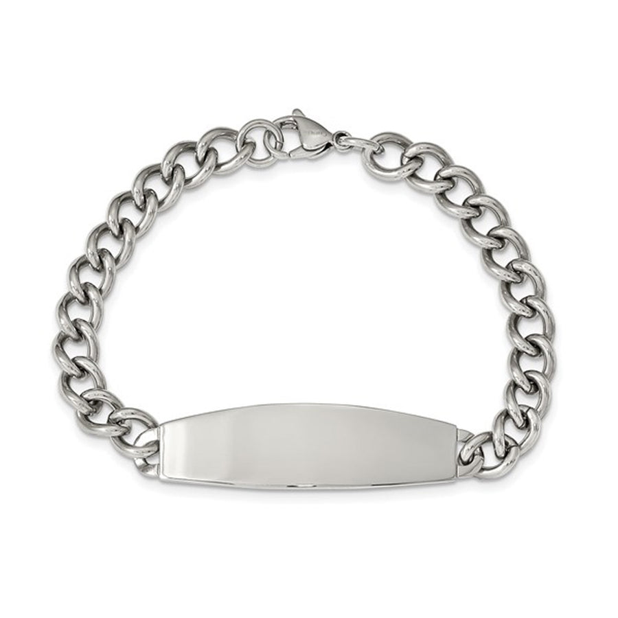 Mens ID Bracelet in Stainless Steel 8.75 Inch Image 1