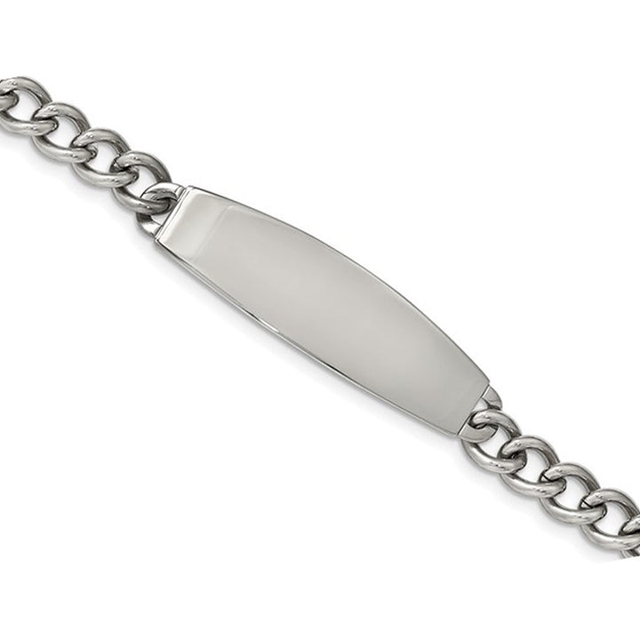 Mens ID Bracelet in Stainless Steel 8.75 Inch Image 3