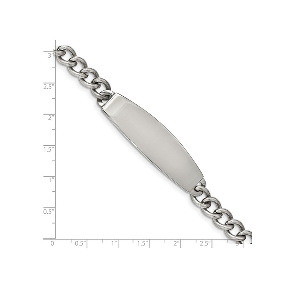 Mens ID Bracelet in Stainless Steel 8.75 Inch Image 4